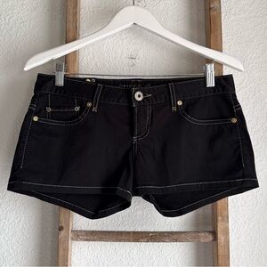 Guess Jeans Y2K Black Low Rise Stud Pocket Short Shorts sz: 28